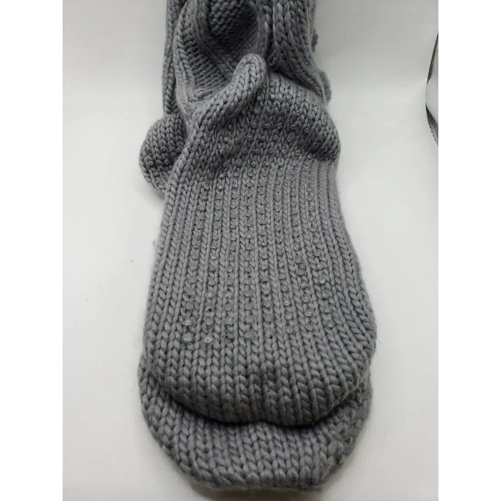 Covington‎ NWT Sears Slippers Socks Grey Gray Knit Winter Socks with Grippers